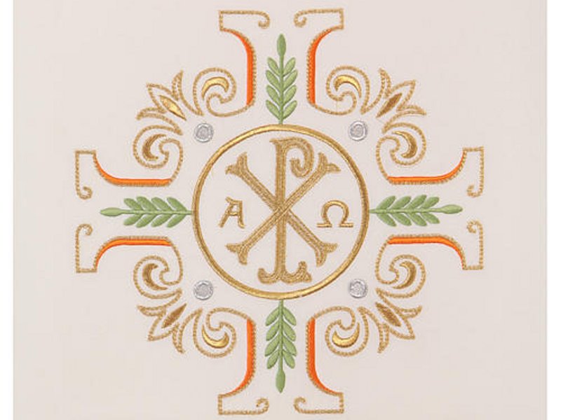 nakrycie na ambone krzyz symbol pax alfa i omega
