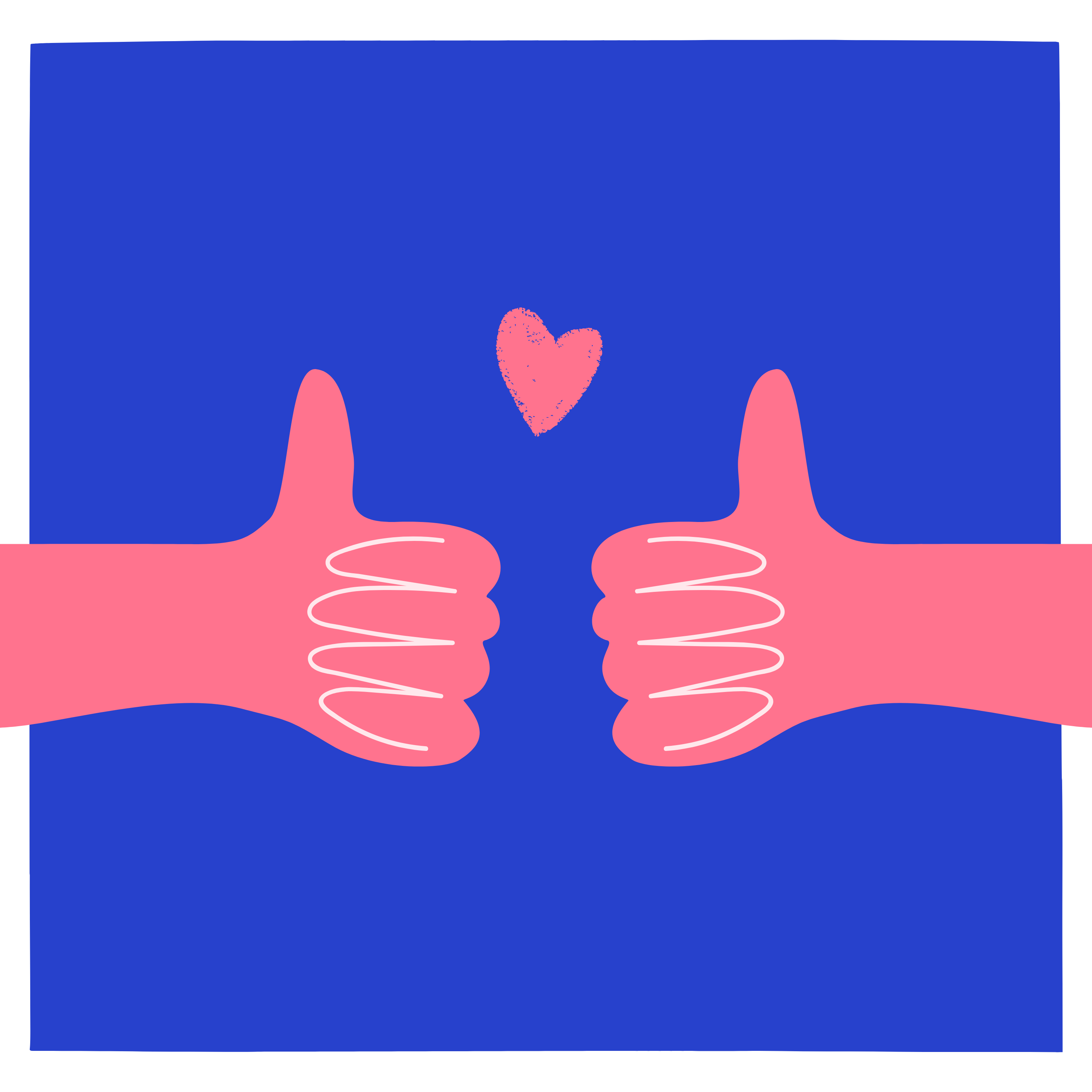 Blue and Pink Thumbs Up Illustrative TV Film Podcast Cover